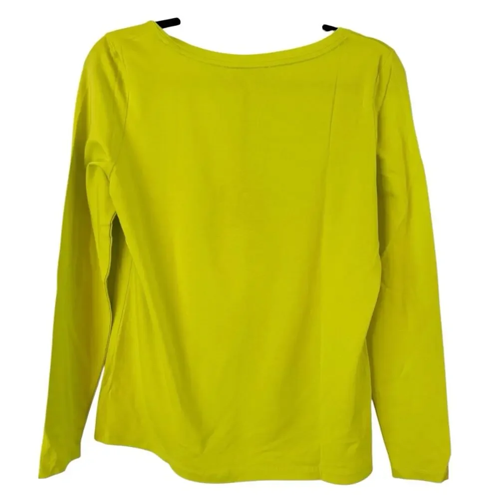 NWT Anatomie Juliana Citrus Yellow Long Sleeve Pima Cotton T-shirt Small - Picture 3 of 8
